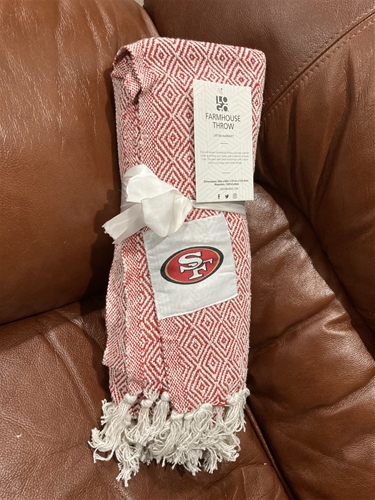 San Francisco 49ers NFL 50" x 60" Farmhouse Throw Blanket *NEW* - 6ct Case