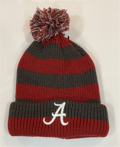 Alabama Crimson Tide NCAA Razor Red Mass Popcorn Knit Cuff Hat w/ Pom