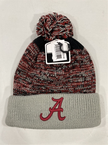 Alabama Crimson Tide NCAA Black Mass Ferndale Knit Cuff Hat w/ Pom *NEW*