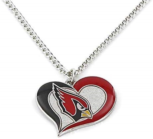 Arizona Cardinals Swirl Heart NFL Silver Team Pendant Necklace *SALE*