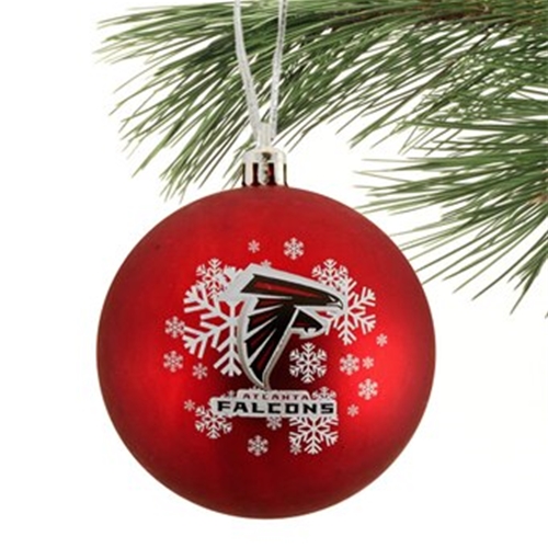 Atlanta Falcons NFL Snowflake Red Shatter-Proof Ball Ornament - 6ct Case *SALE*