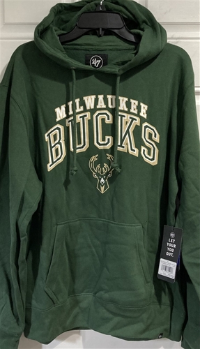 Milwaukee Bucks NBA Dark Green Double Decker Men&#39;s Headline Hoodie *NEW*