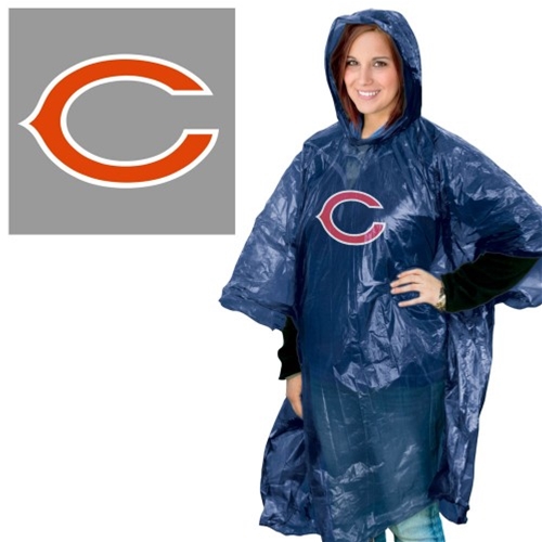 Chicago Bears NFL Adult Rain Poncho