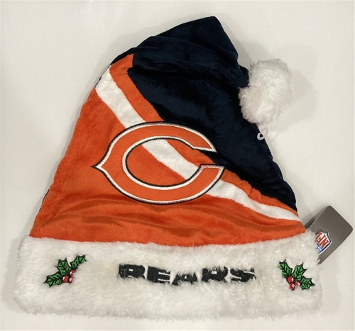 Chicago Bears NFL Swoop Plush Holiday 18" Christmas Santa Hat