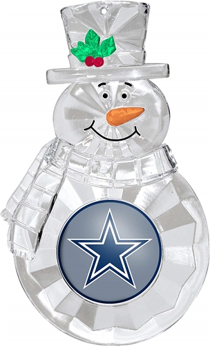 Dallas Cowboys NFL Traditional Snowman Ornament - 6 Count Case