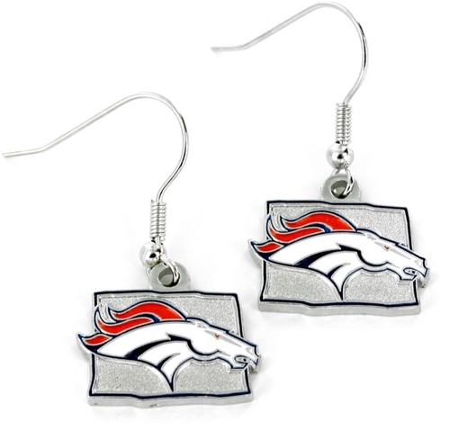 Denver Broncos State Design NFL Dangle Earrings *SALE*