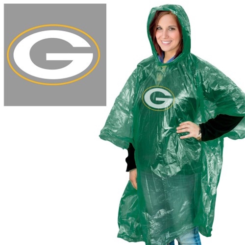 Green Bay Packers NFL Adult Rain Poncho