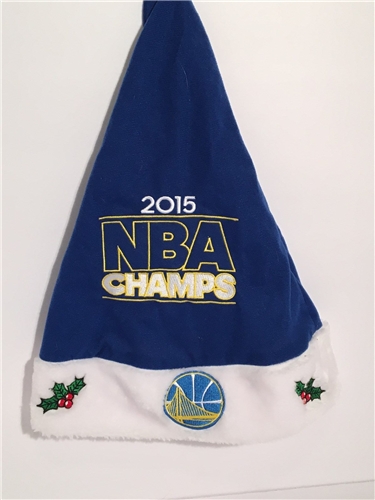 Golden State Warriors 2015 NBA Champs Solid Holiday 18&quot; Christmas Santa Hat *$1 SALE*