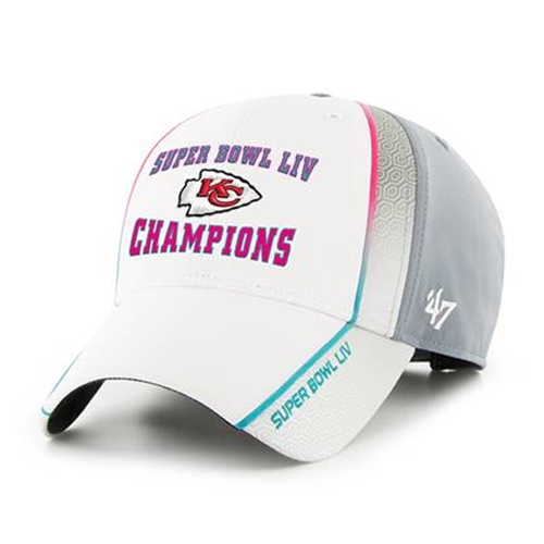 Kansas City Chiefs NFL Super Bowl LIV Champions Dark Grey Vice MVP Adjustable Hat