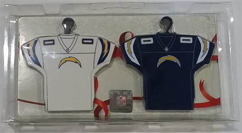 Los Angeles Chargers NFL Home & Away Jersey Ornament 2 Pack Set - 6 Count Case