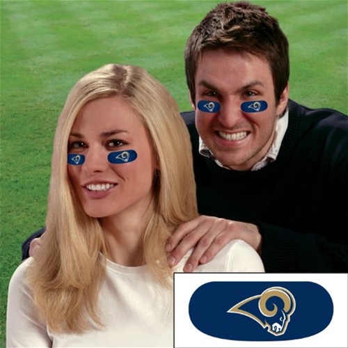 Los Angeles Rams NFL Vinyl Face Decorations 6 Pack Eye Black Strips *CLOSEOUT*