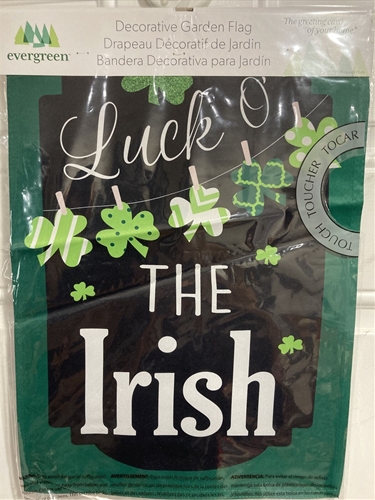 Luck O&#39; The Irish Chalkboard 2-Sided Garden Suede Flag *NEW*