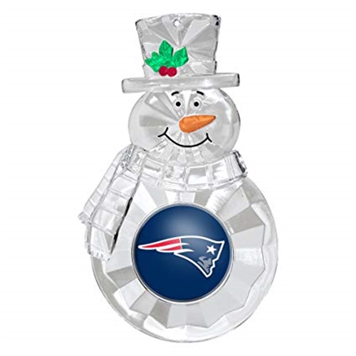 New England Patriots NFL Traditional Snowman Ornament - 6 Count Case