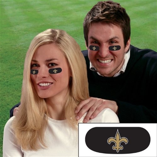 New Orleans Saints NFL Vinyl Face Decorations 6 Pack Eye Black Strips *CLOSEOUT*