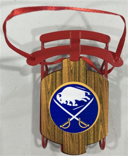 Buffalo Sabres NHL Vintage Metal Sled Ornament - 6ct Lot *IMPERFECT*