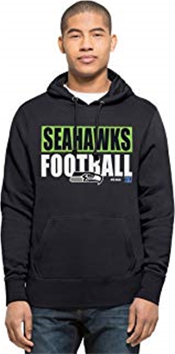Seattle Seahawks NFL Light Navy Blockout Headline Men's Hoodie *SALE* Lot of 14