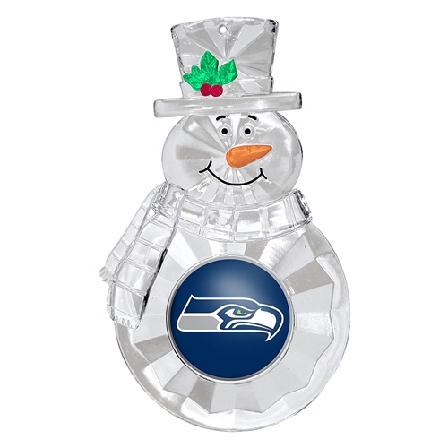 Seattle Seahwaks NFL Traditional Snowman Ornament - 6 Count Case