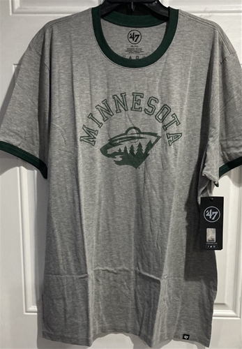 Minnesota Wild NHL Gray Capital Ringer Men&#39;s T-Shirt *SALE* Size 2XL