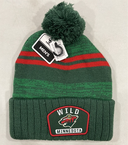 Minnesota Wild NHL Dark Green Mass Rockford Knit Cuff Cap w/ Pom