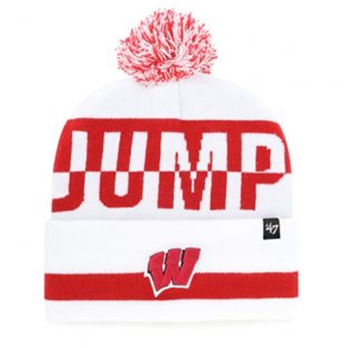 Wisconsin Badgers NCAA Split Text Knit Cuff Hat w/ Pom *SALE*
