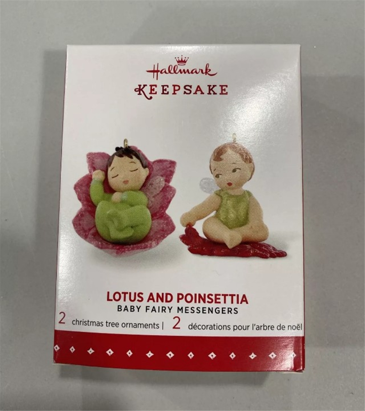 2015 Hallmark LOTUS and POINSETTIA 1st Baby Fairy Messengers Series Keepsake Ornament *NEW*