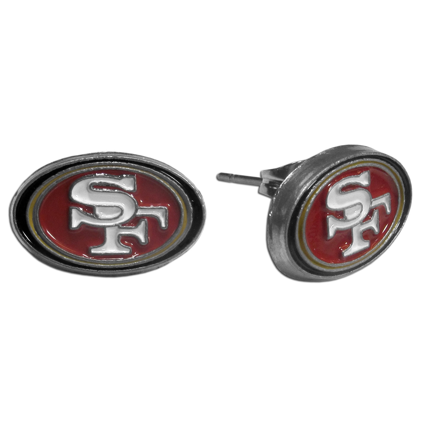 San Francisco 49ers NFL Silver Stud Earrings *NEW*