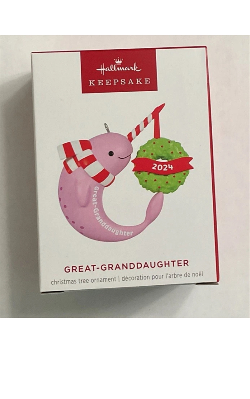 2024 Hallmark Great Granddaughter Narwhal Keepsake Ornament *NEW*