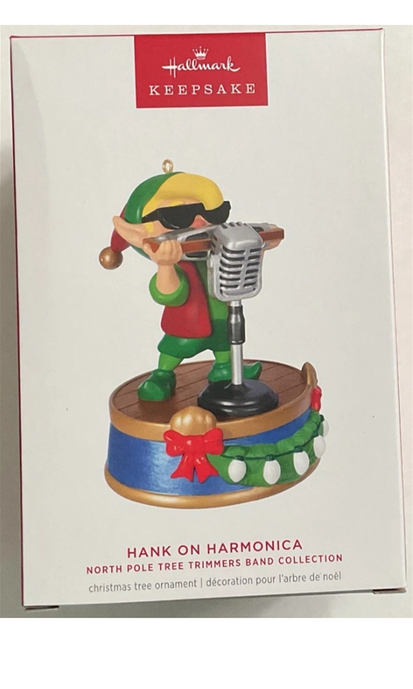2024 Hallmark North Pole Tree Trimmers Band Hank on Harmonica Keepsake Ornament *NEW*