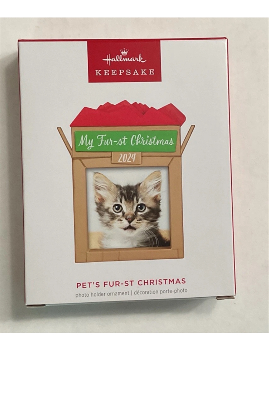 2024 Hallmark Pet's Fur-st Christmas Keepsake Photo Holder Ornament *NEW*