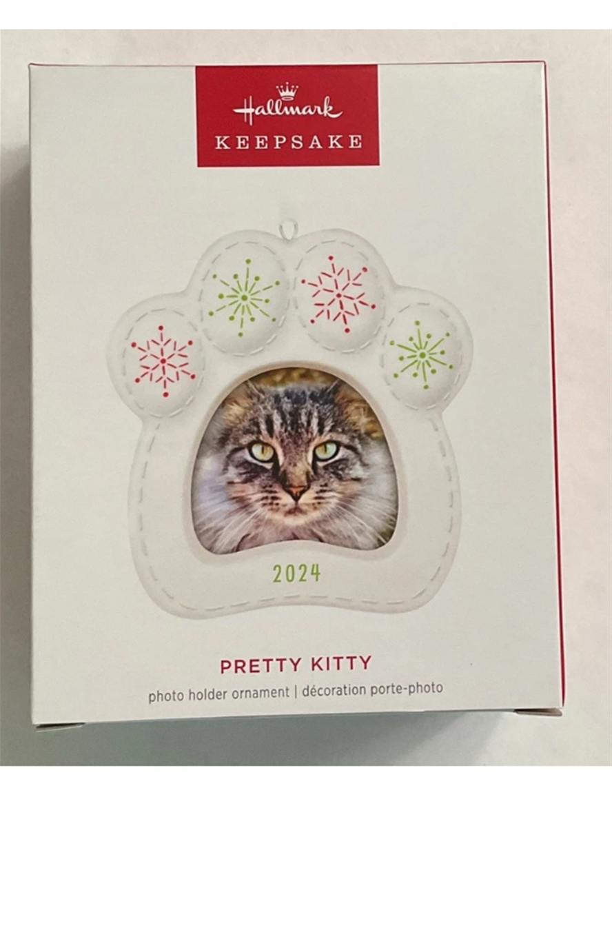 2024 Hallmark #34 Pretty Kitty Keepsake Photo Holder Ornament *NEW*