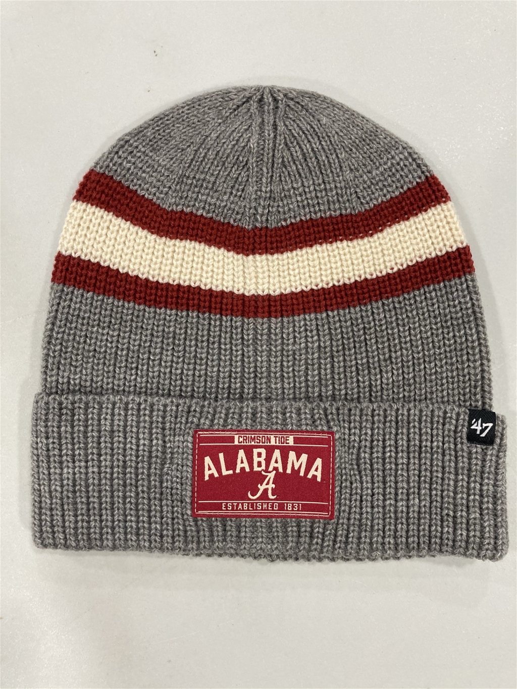 Alabama Crimson Tide NCAA Dark Gray Penobscot Knit Cuff Hat *NEW*