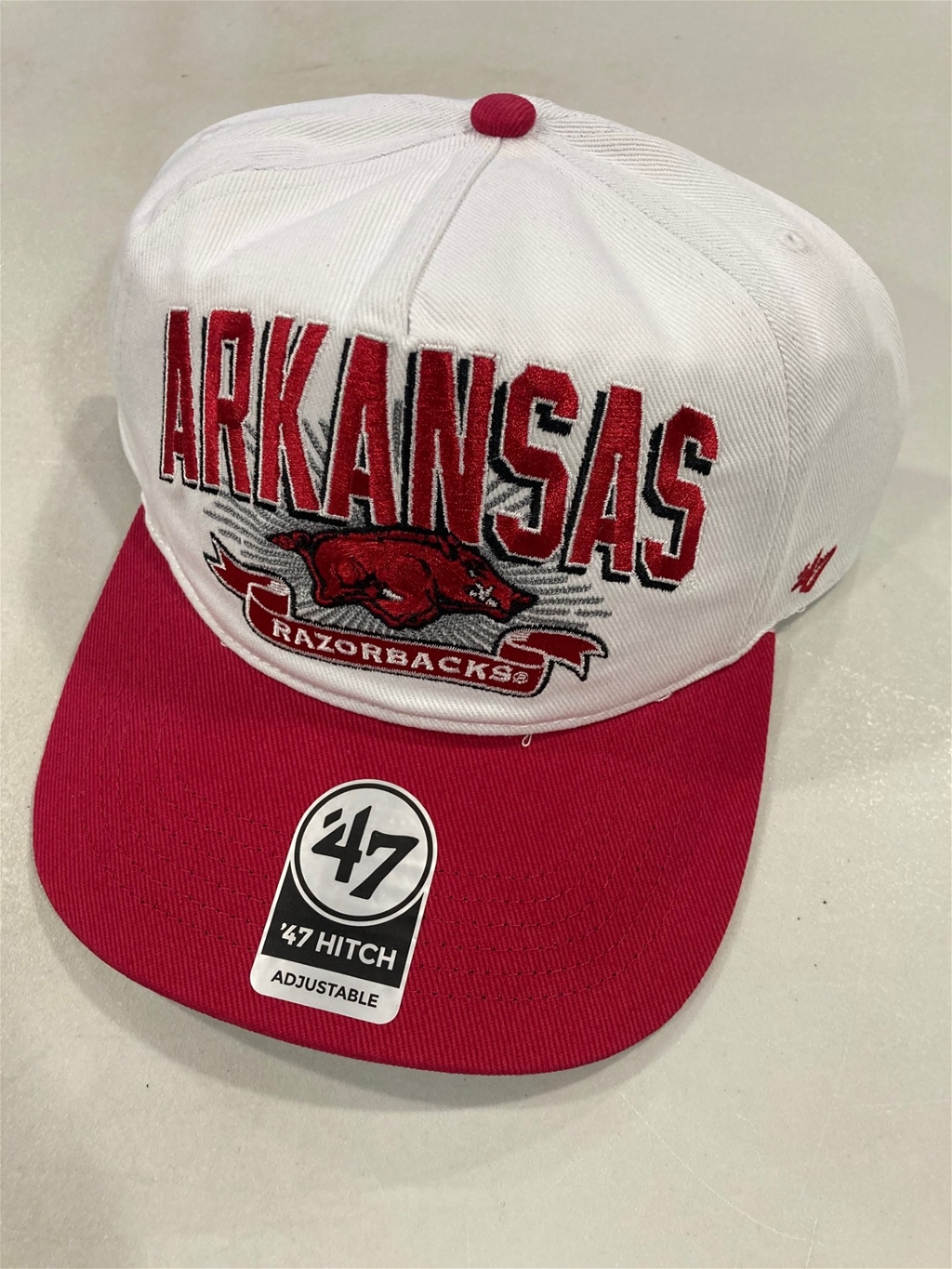Arkansas Razorbacks NCAA White Prime Play Hitch Snapback Hat *NEW*