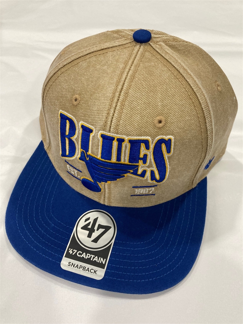 St. Louis Blues Vintage NHL Khaki Chilmark Captain Snapback Hat *NEW*