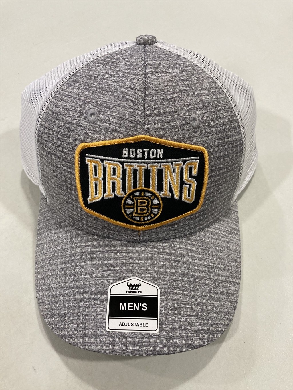 Boston Bruins NHL Gray Mass Ridgeview MVP Mesh Snapback Hat "NEW"