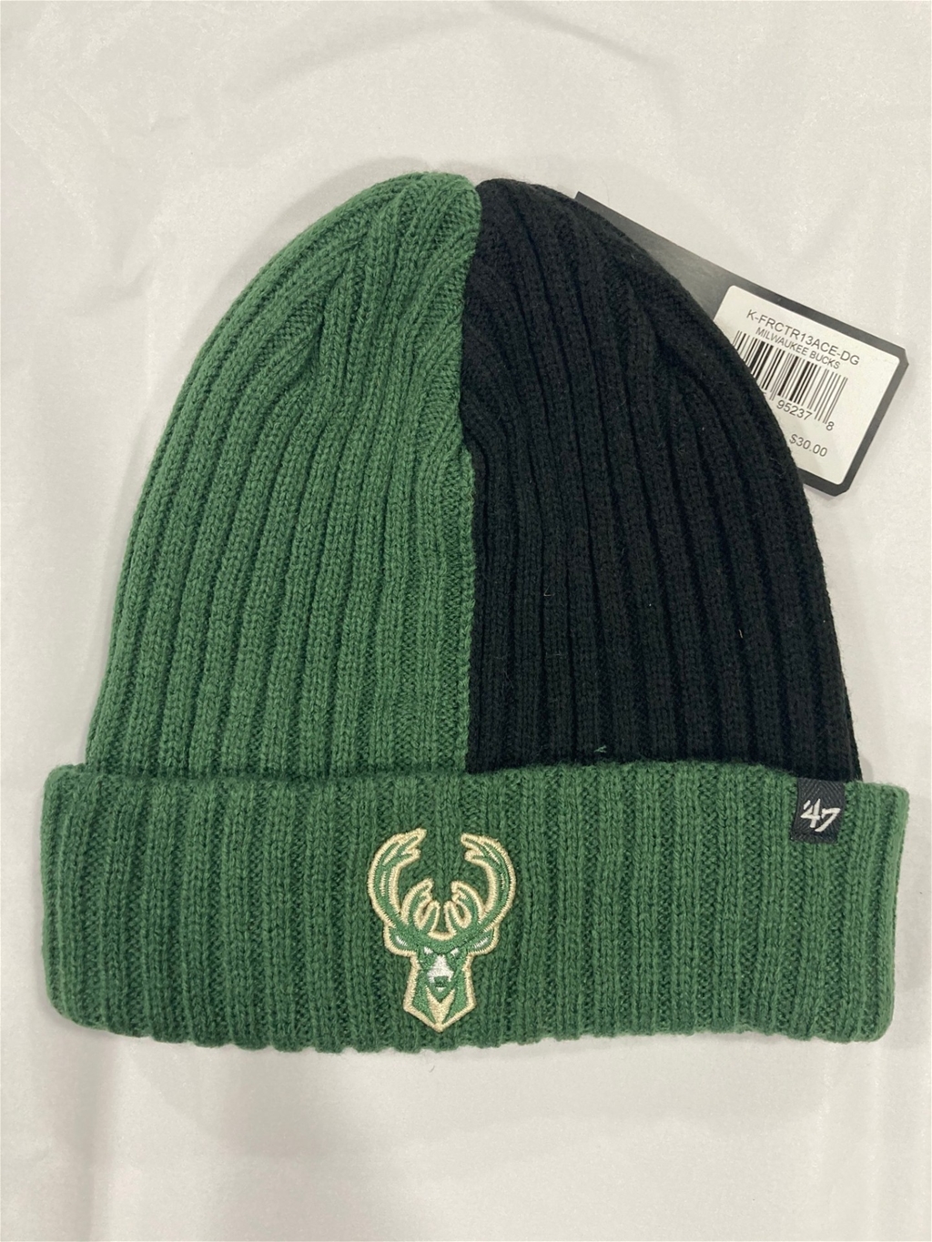 Milwaukee Bucks NBA Dark Green Fracture Knit Cuff *NEW*