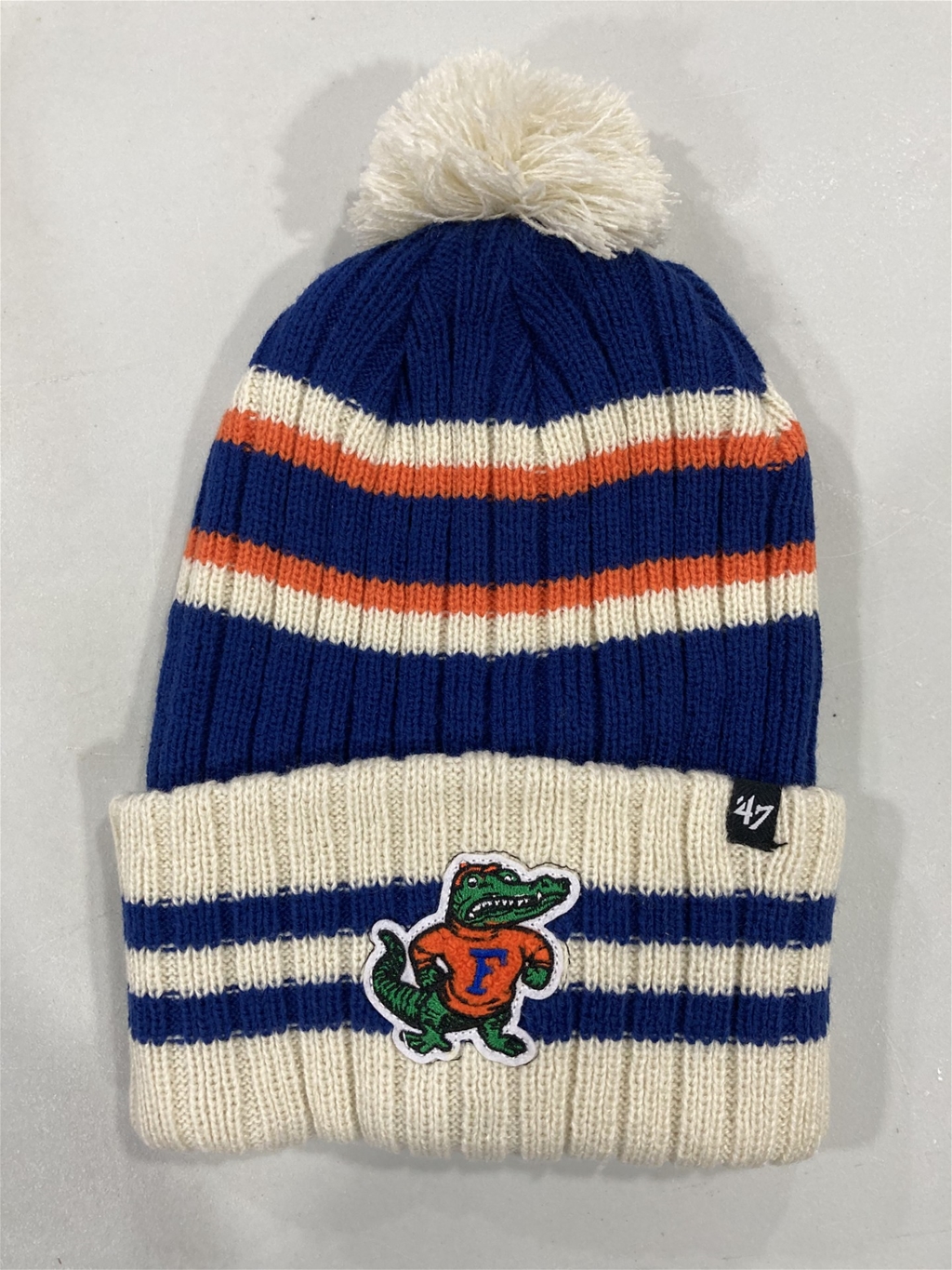 Florida Gators Vintage NCAA Natural No Huddle Knit Cuff Cap w/ Pom *NEW*