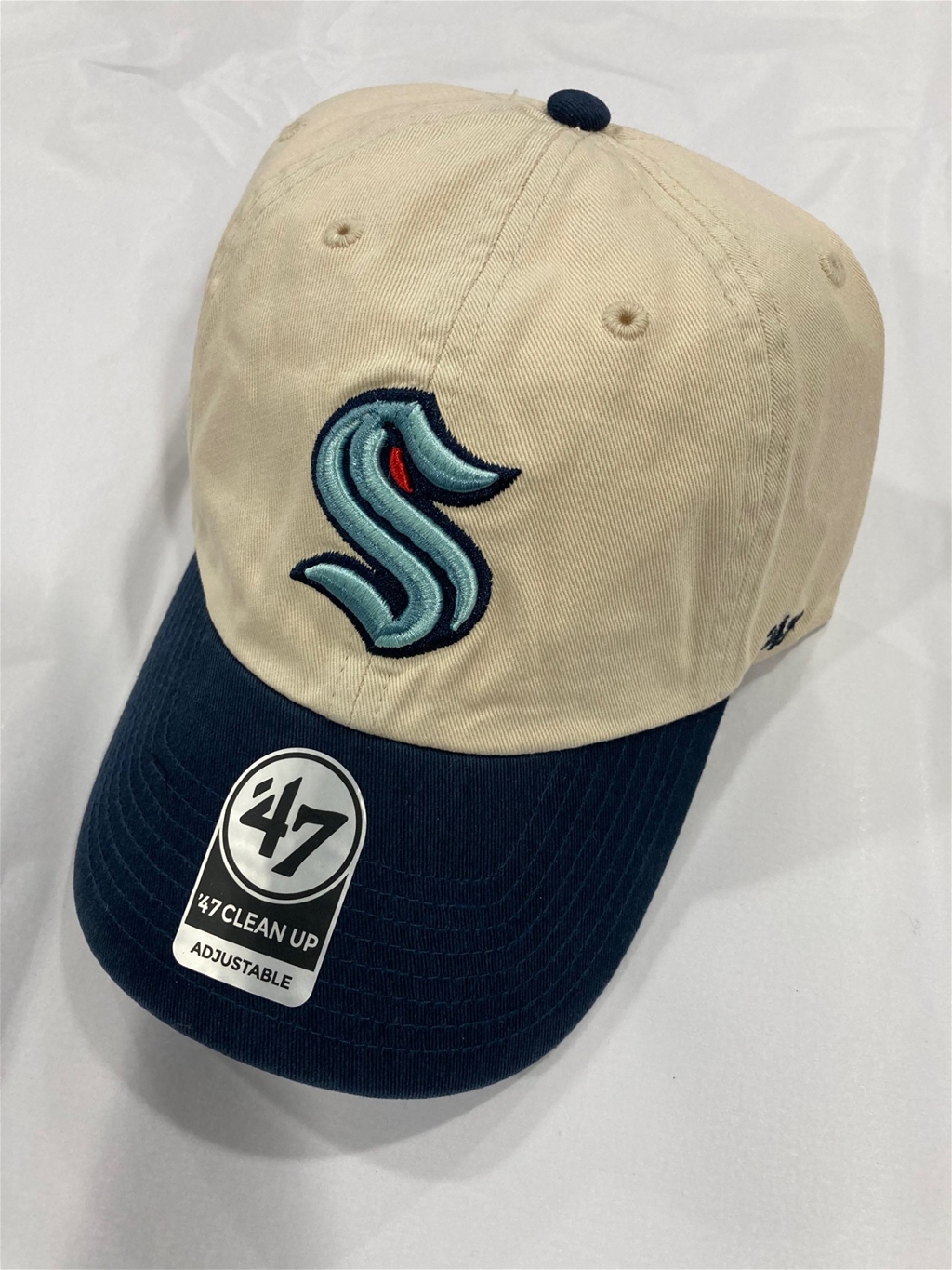 Seattle Kraken NHL Natural Two Tone Clean Up Adjustable Hat *NEW*