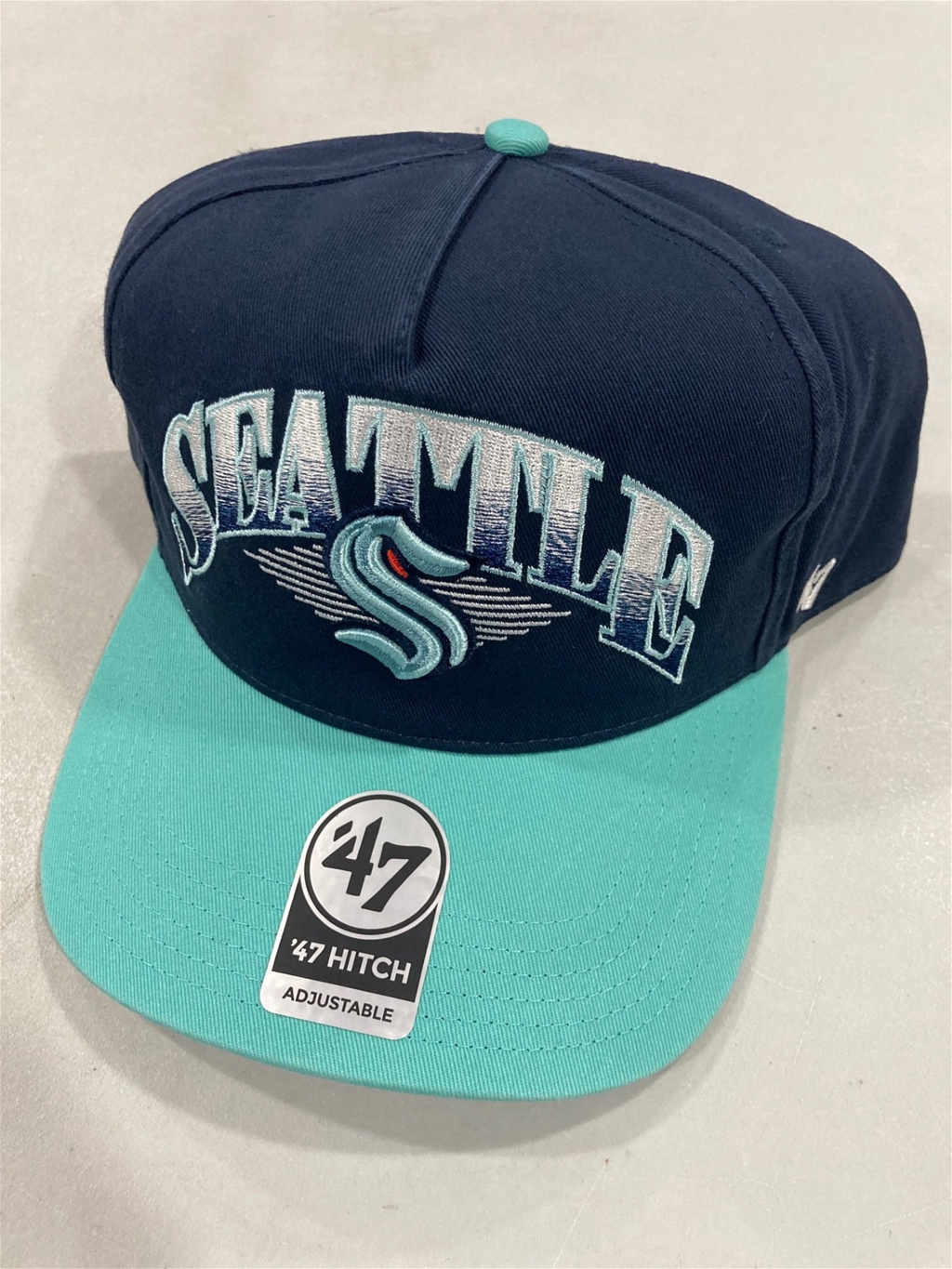 Seattle Kraken NHL Navy Atkin Hitch Snapback Hat *NEW*