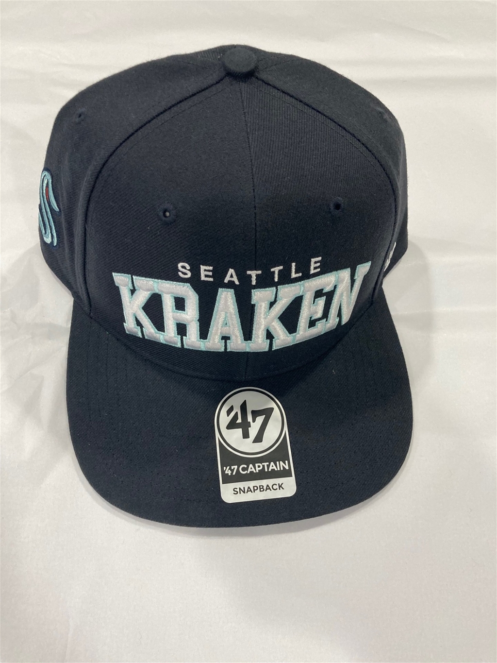 Seattle Kraken NHL Navy Blockshed Captain Snapback Hat *NEW*
