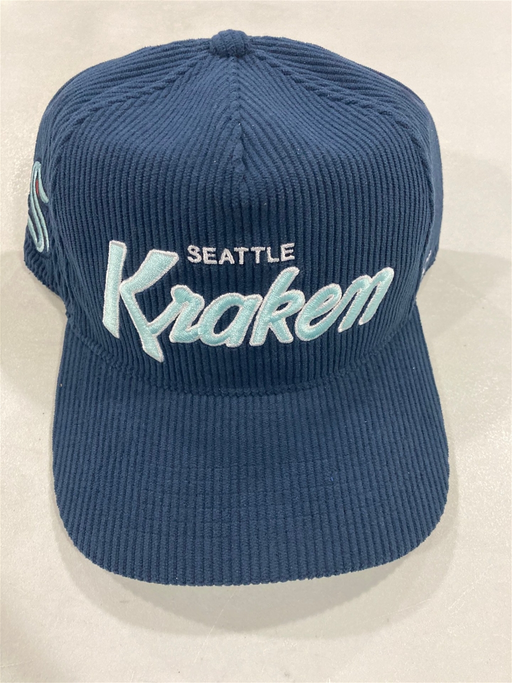 Seattle Kraken NHL Navy Crosstown Cord Arch Hitch Snapback Hat *NEW*