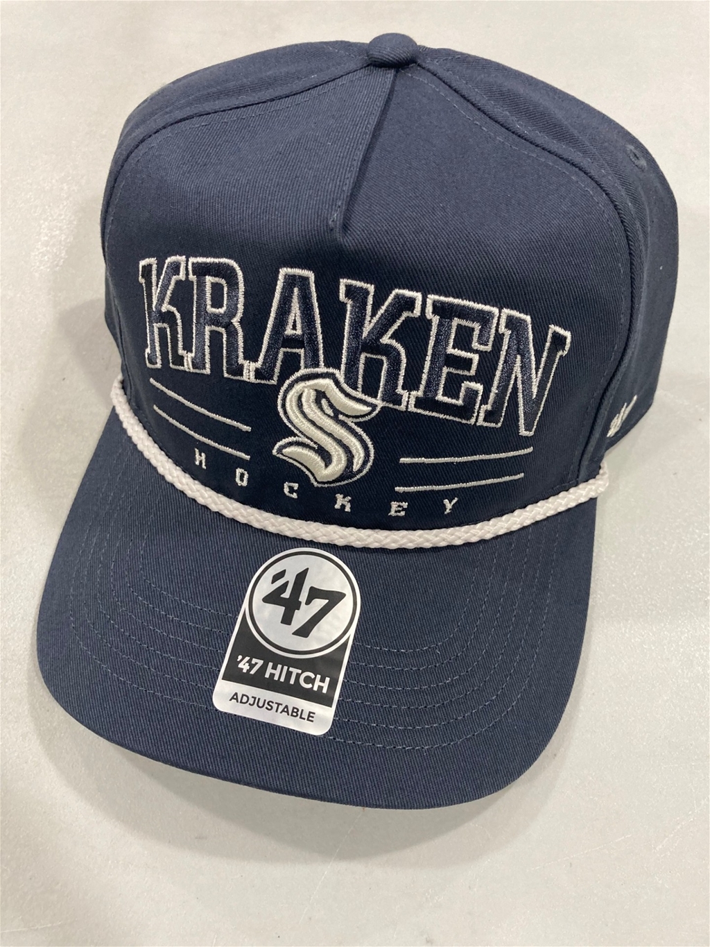 Seattle Kraken NHL Vintage Navy Roscoe Rope Hitch Snapback Hat *NEW*