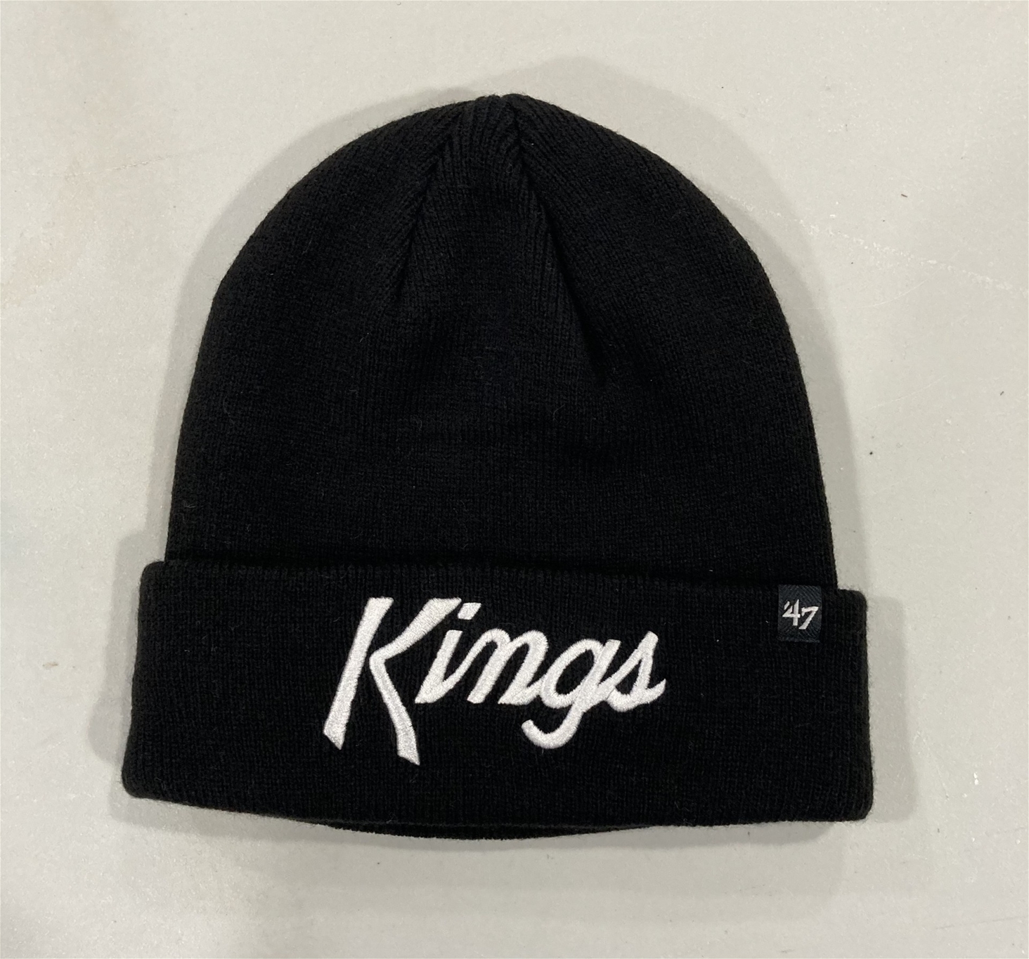 Los Angeles Kings NHL Black Script Knit Cuff Cap *NEW*