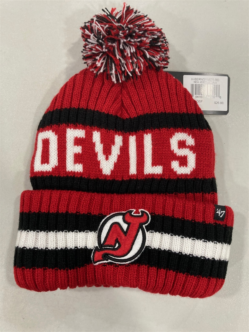 New Jersey Devils NHL Red Bering Knit Cuff Pom *NEW*