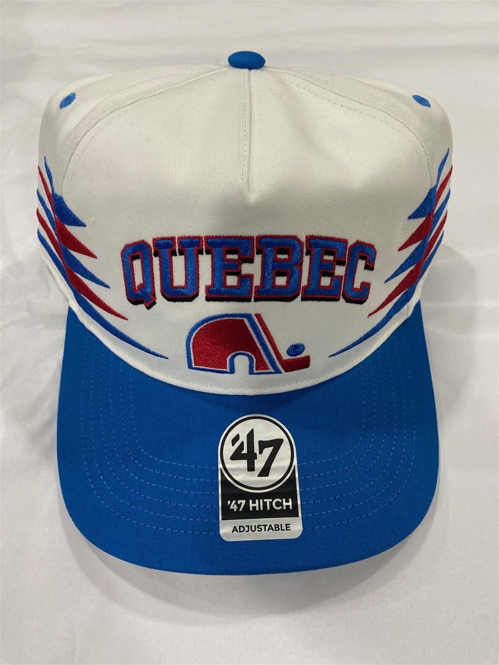 Quebec Nordiques Vintage NHL White Diamond Cut Hitch Snapback Hat *NEW*