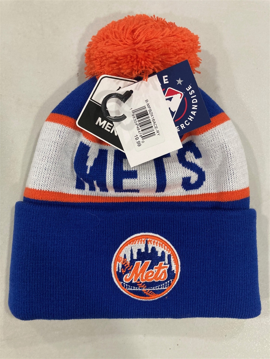 New York Mets MLB Royal Mass Full Blitz Knit Cuff Pom *NEW*