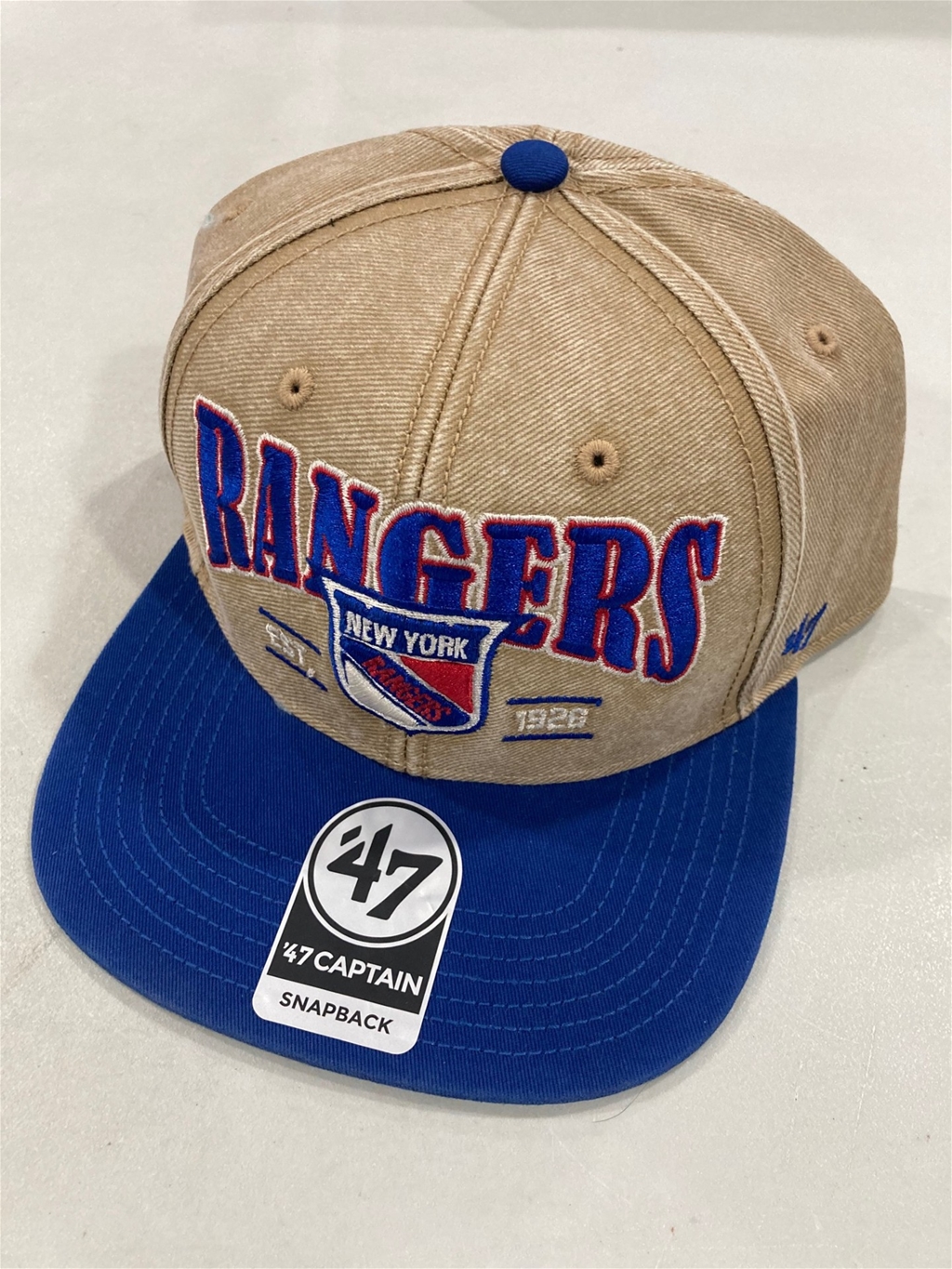 New York Rangers Vintage NHL Khaki Chilmark Captain Snapback Hat *NEW*