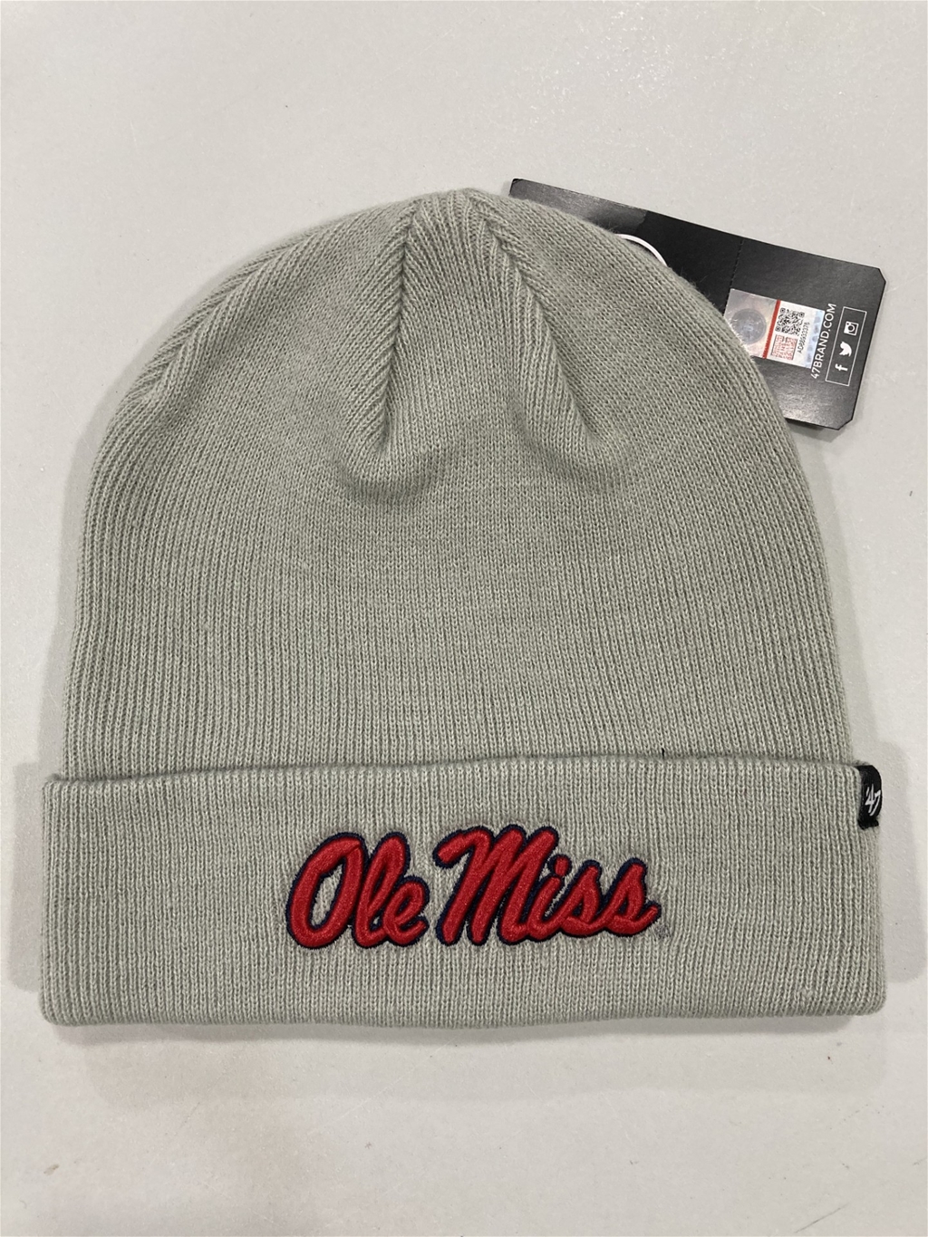 Ole Miss Mississippi Rebels NCAA Gray Raised Knit Cuff Cap *NEW*