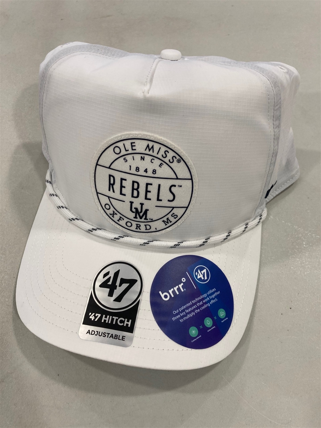 Ole Miss Rebels Vintage NCAA White Suburbia Hitch Snapback Hat *NEW*