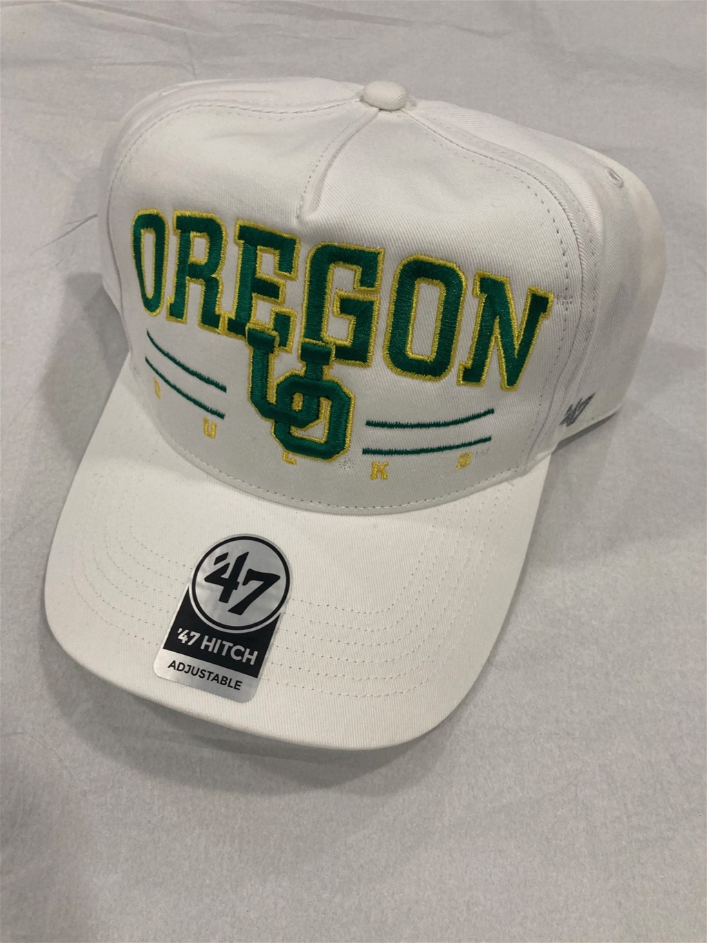 Oregon Ducks NCAA White Roscoe Hitch Snapback Hat *NEW*