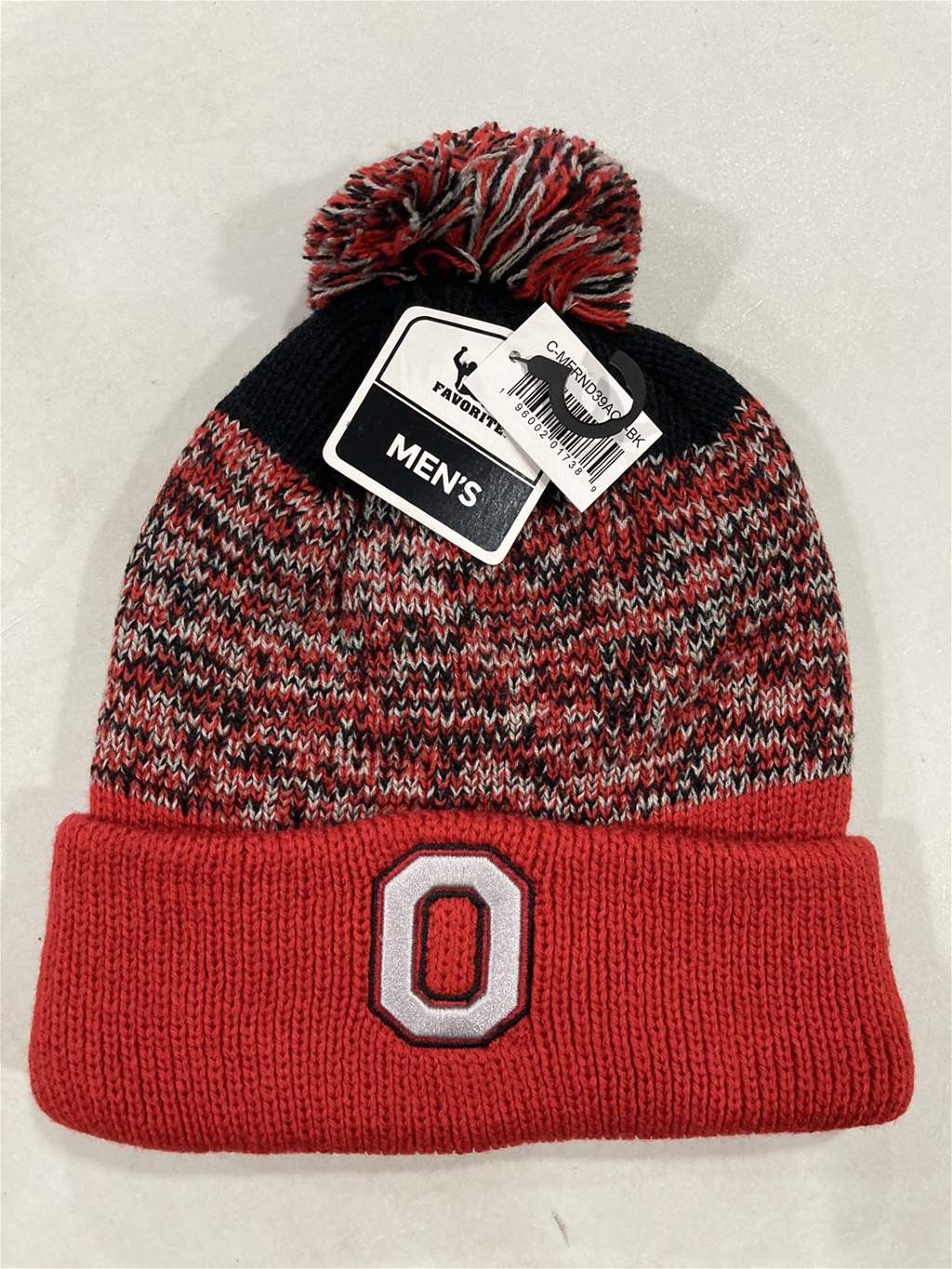 Ohio State Buckeyes NCAA Black Mass Ferndale Knit Cuff Hat w/ Pom *NEW*